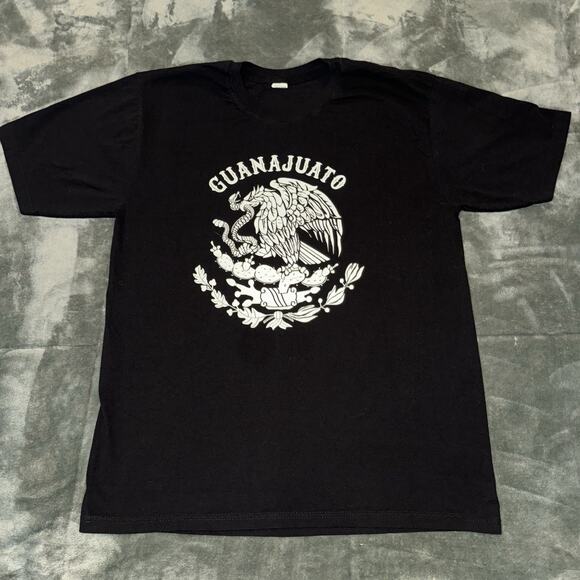 Guanajuato Mexico Eagle Emblem T-Shirt Black Adult Unisex Size Large NWOT GTO MX - Picture 1 of 6